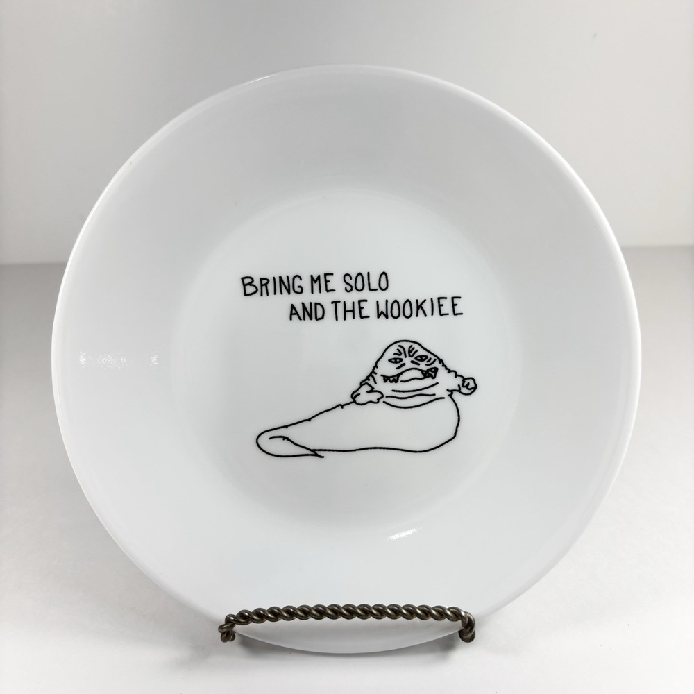 Stars Wars Corelle „bring Me Solos And The Wookiee" Dessert Plate Jabba The Hutt